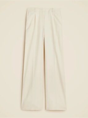 J. Crew The Essential Wide-Leg Dress Pant in Cream